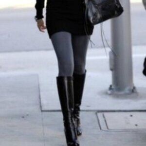 CHARCOAL GRAY FLEECED LINED LEGGINGS
